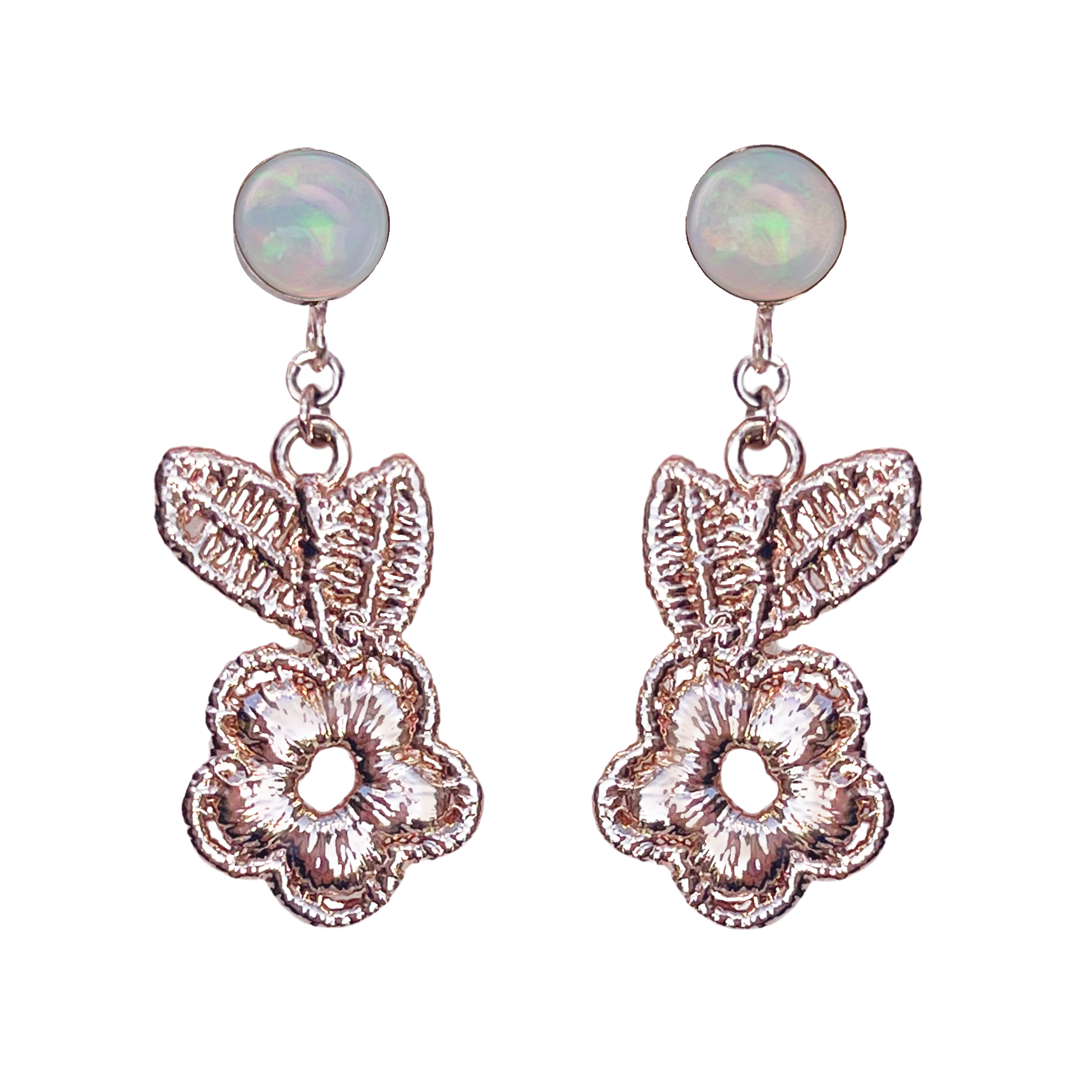 Sterling Silver Rose Flower Cross Dangling Earrings Jewelry – FAITHMART  FOREVER